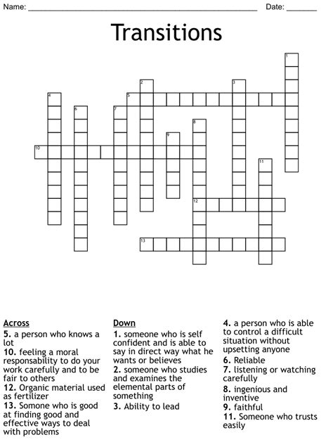 transitions crossword clue|Iba pa.